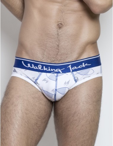 Graphic Briefs - Sea Print with blue